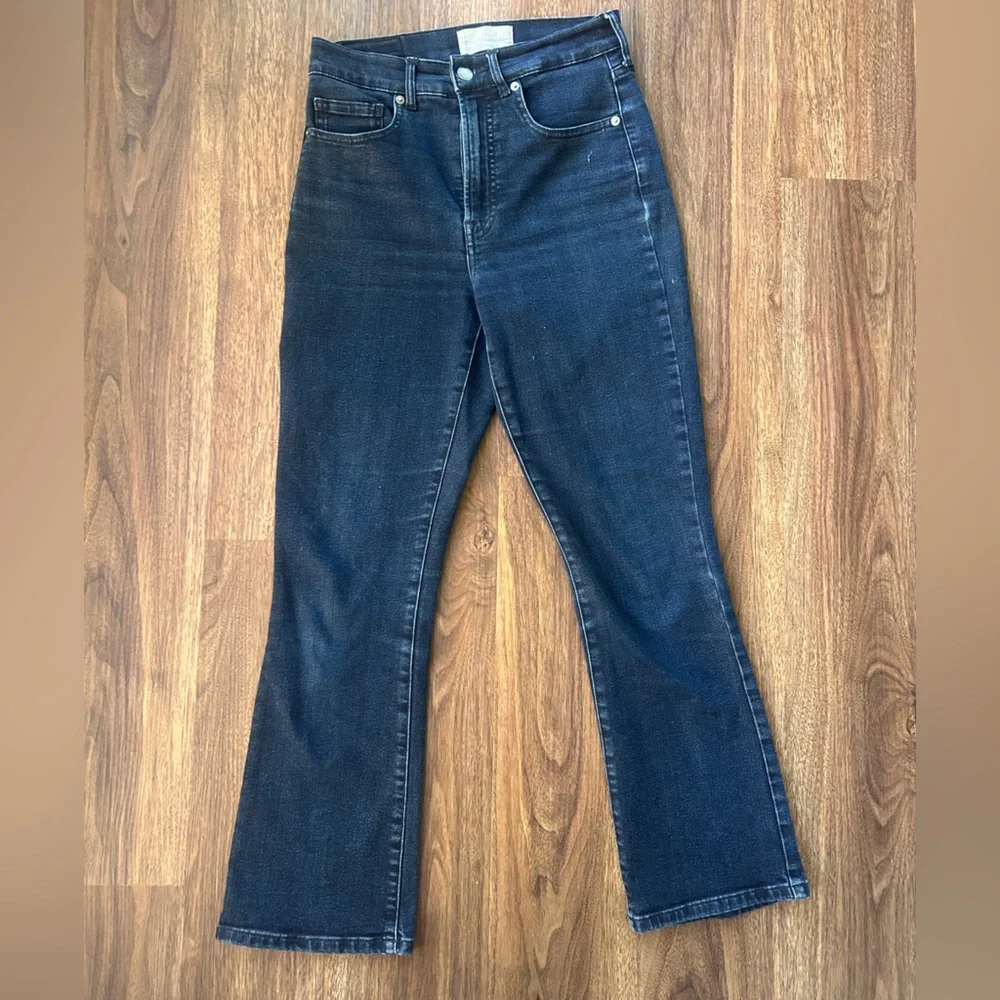 EVERLANE The Authentic Stretch Slim Bootcut Jean Dark Wash Casual Denim Size 26 - Picture 3 of 14